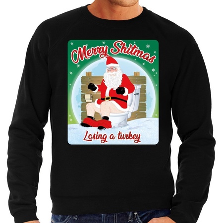Christmas sweater merry shitmas  black for men
