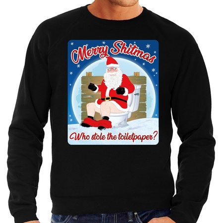 Christmas sweater merry shitmas black for men