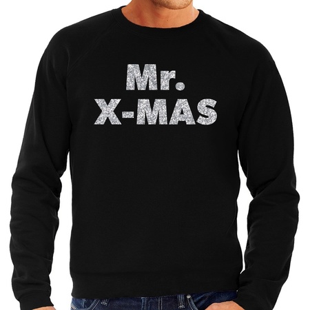 Black Christmas sweater Mr. x-mas silver for men