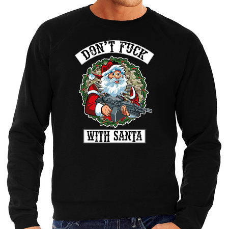 Christmas sweater Dont fuck with Santa black for men