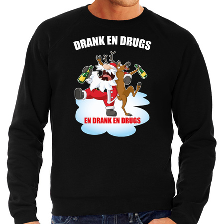 Christmas sweater Drank en drugs black for men