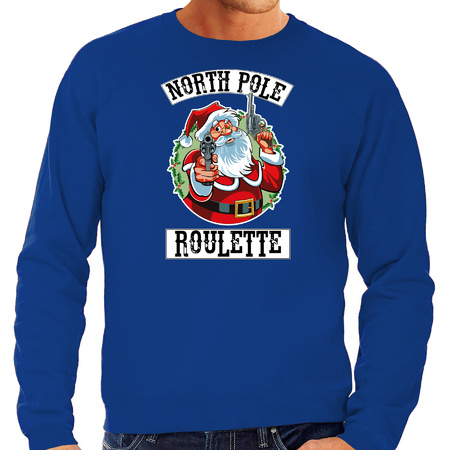 Christmas sweater Northpole roulette blue for men