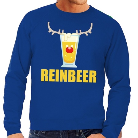 Christmas sweater Reinbeer blue men