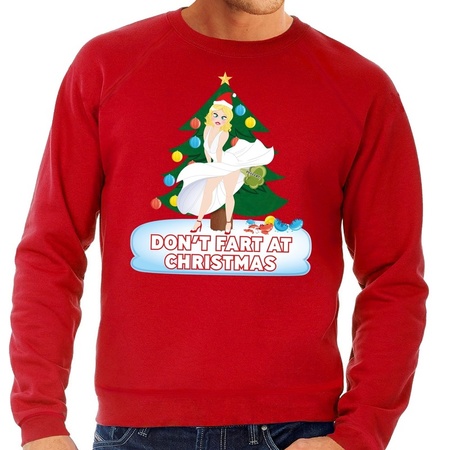 Christmas sweater red Dont Fart at Christmas for men