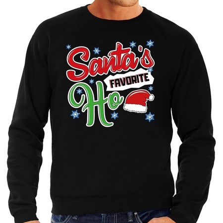 Christmas sweater Santa his favorite Ho black for men