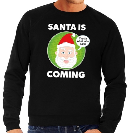 Christmas sweater Santa is coming black men