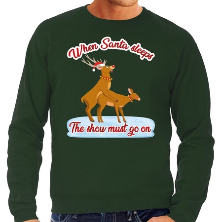 Christmas sweater the show must go on for men green