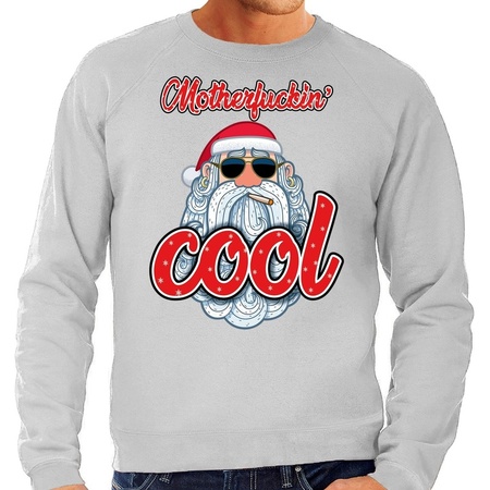 Christmas sweater motherfucking cool grey for men