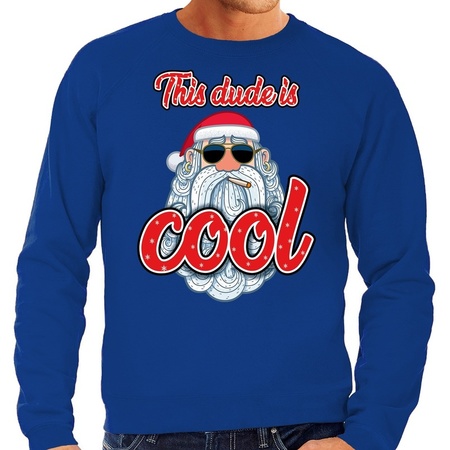 Christmas sweater this dude is cool blue for men