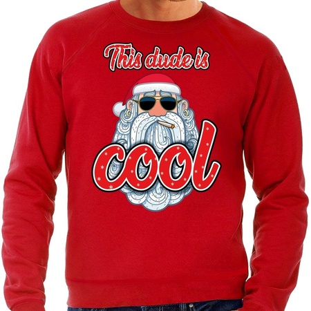 Christmas sweater this dude is cool red for men