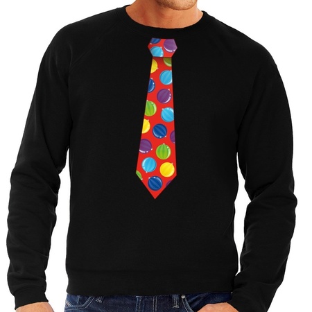 Christmas sweater with christmas balls tie black for men