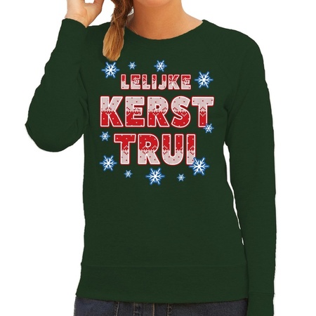 Christmas sweater Lelijke kerst trui green for women