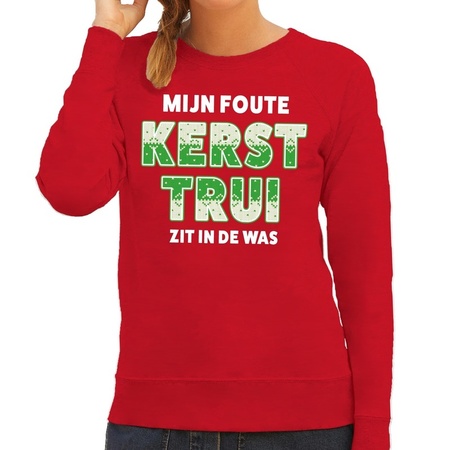 Christmas sweater zit in de was red for women