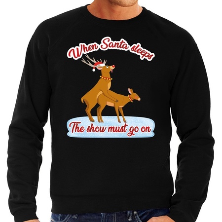 Christmas sweater - the show must go on - for men - black