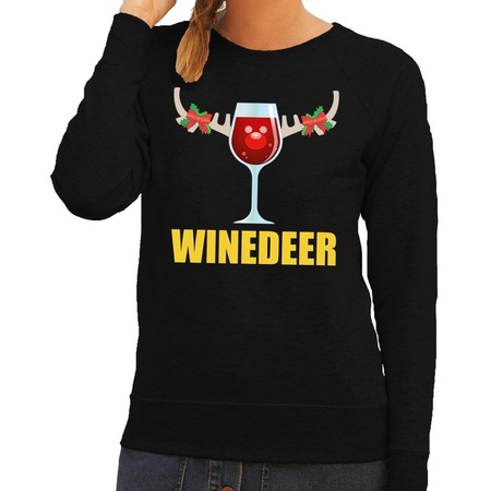Christmas sweater - black - Winedeer - for ladies