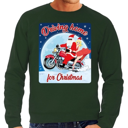 Christmas sweater driving home for christmas green for men