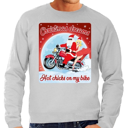 Christmas sweater christmas dreams grey for men