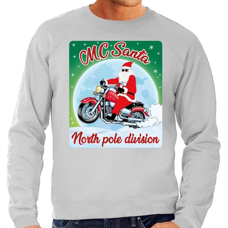 Christmas sweater MC Santa  grey for men