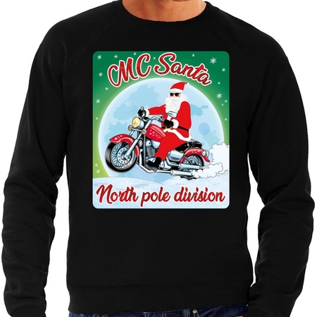 Christmas sweater MC Santa  black for men