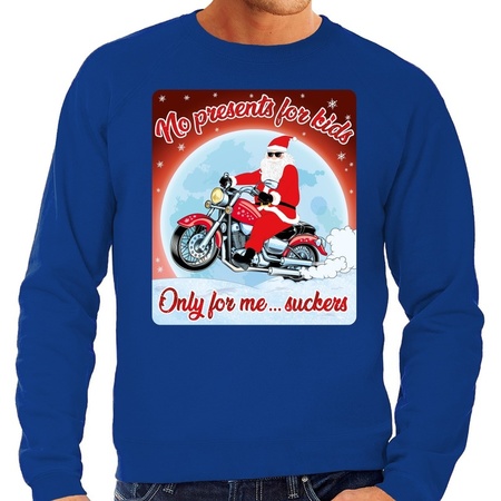 Christmas sweater no presents for kids blue for men