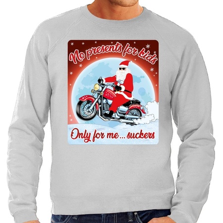 Christmas sweater no presents for kids grey for men