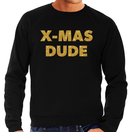 Black Christmas sweater x-mas dude gold for men