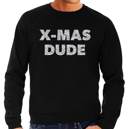 Black Christmas sweater x-mas dude silver for men