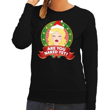 Merry Christmas sweater black Are You Naked Yet for ladies