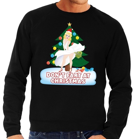 Christmas sweater black Dont Fart at Christmas for men