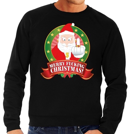 Merry Fucking Christmas sweater black for men