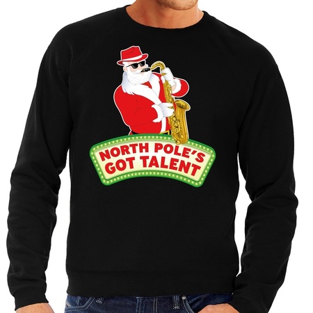 Christmas sweater black North Poles Got Talent for men
