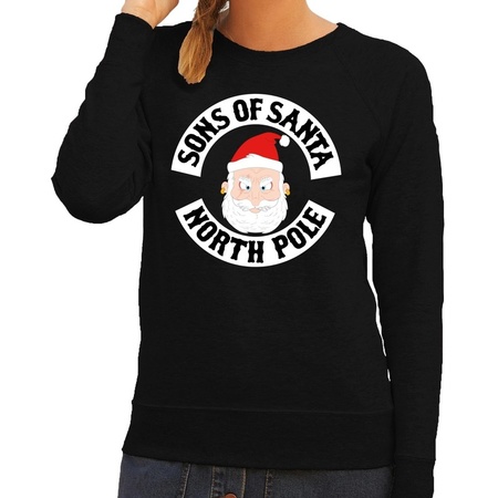 Christmas sweater black Sons of Santa for ladies