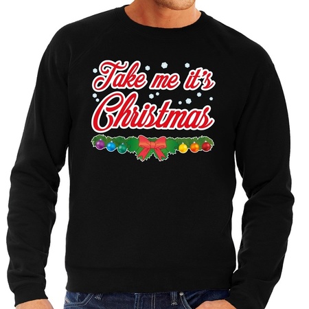 Christmas sweater black Take Me Its Christmas for men