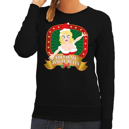 Merry Christmas sweater black Touch my Jingle Bells for ladies