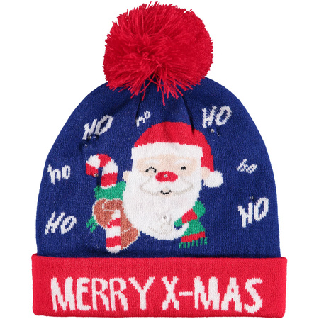 Christmas hat Merry X-Mas with lights for kids
