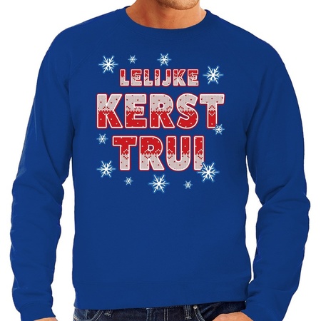 Christmas sweater Lelijke Kerst trui blue for men