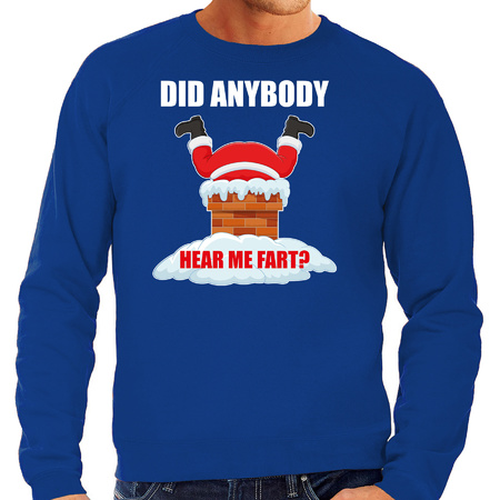 Fun Christmas sweater Did anybody hear my fart blue for men