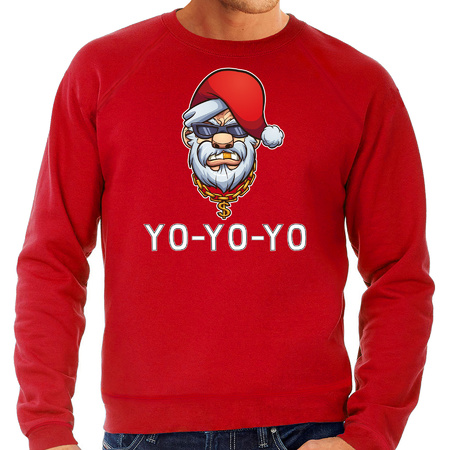 Gangster / rapper Santa Christmas sweater red for men