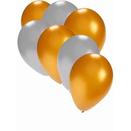 Gold and silver balloons 100 pcs