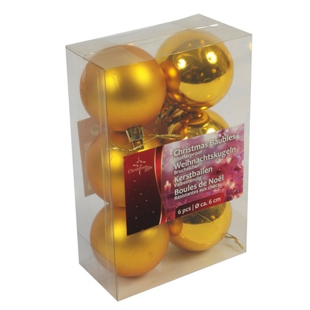Golden christmas balls plastic 12 pcs
