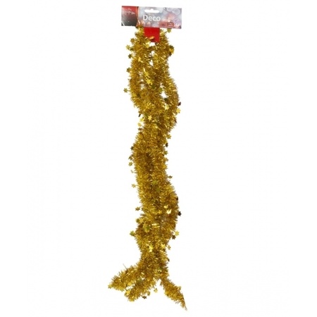 Gouden tinsel kerstslinger 270 cm