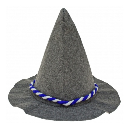 Grey Bayern pointy hat dress up accessory for adults
