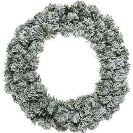 Green/white Christmas wreath 60 cm Imperial with snow