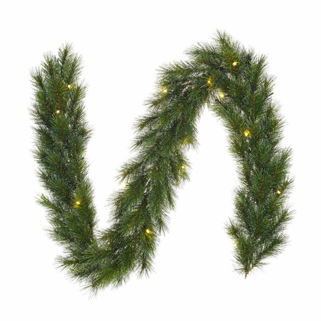 Pine garland green with 30 LED lights 25 x 270 cm
