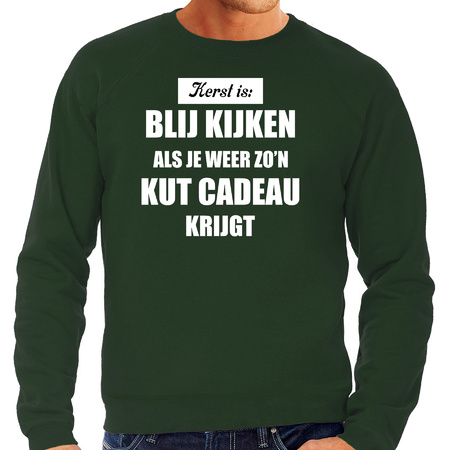 Kerst is: blij kijken / kut cadeaus sweater green for men