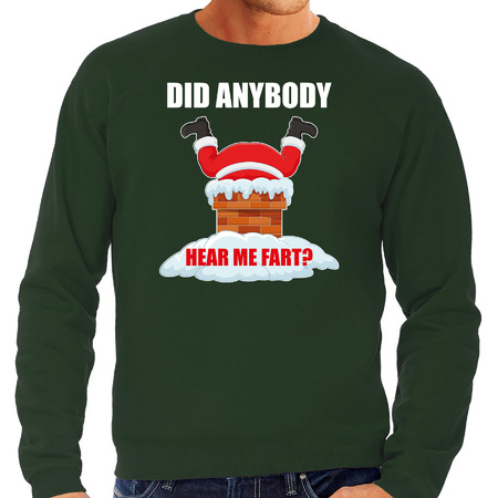 Plus size Fun Christmas sweater Did anybody hear my fart green for men