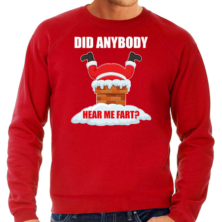 Plus size Fun Christmas sweater Did anybody hear my fart red for men