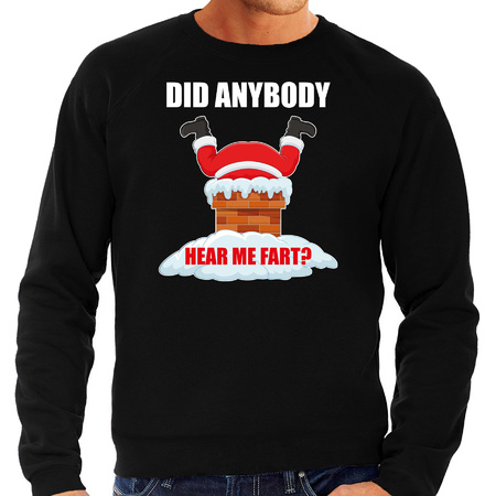 Plus size Fun Christmas sweater Did anybody hear my fart black for men