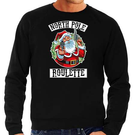Plus size Christmas sweater Northpole roulette black for men