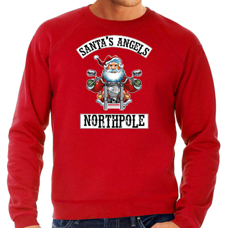 Grote maten foute Kersttrui / outfit Santas angels Northpole rood voor heren